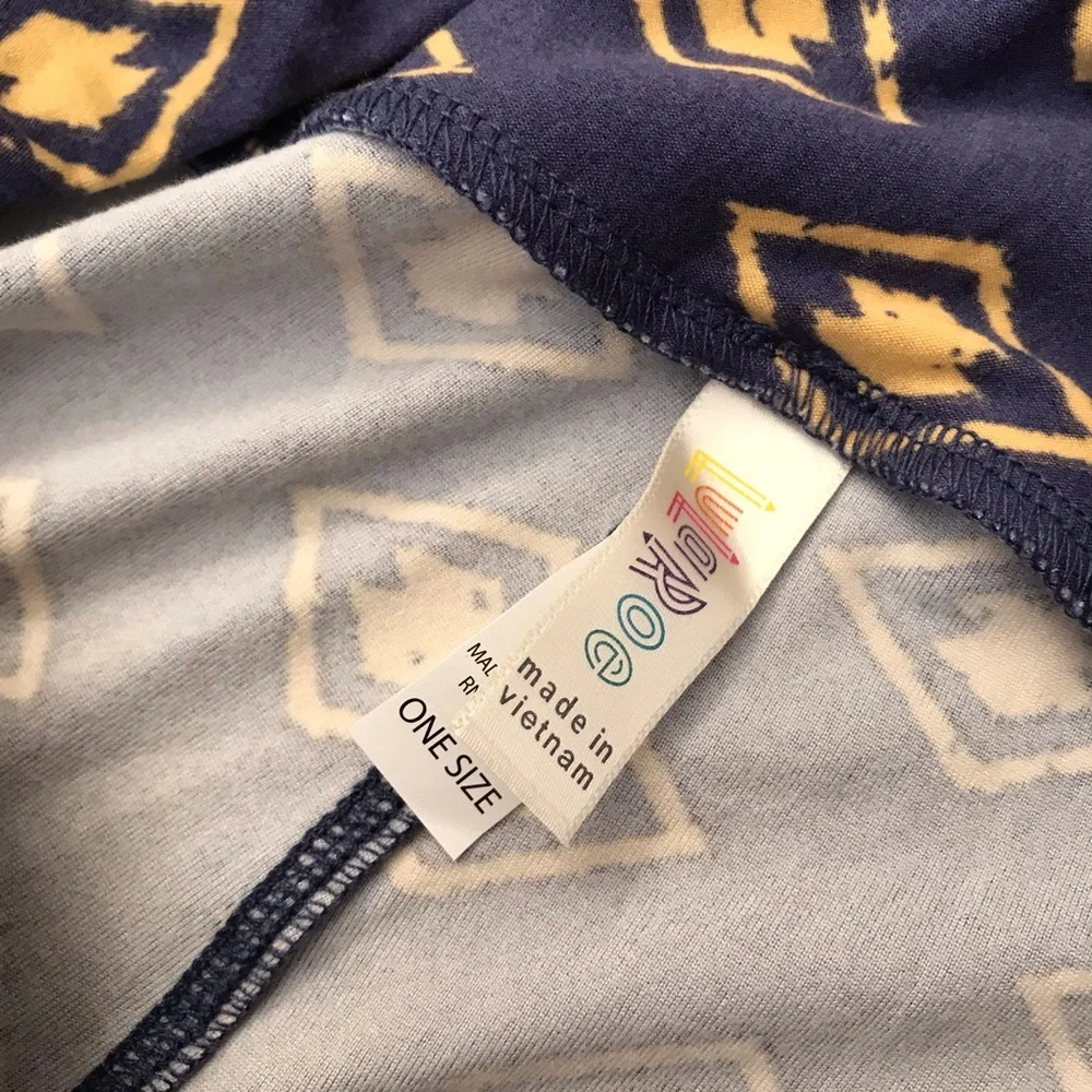 Lularoe Leggings Tights OS Small Medium Blue Yellow Whimsy Festival Pride - Picture 7 of 10